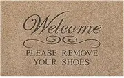 Lzuso Front Outdoor Door Mat Please Remove Your Shoes Welcome Door Mats Inside Outside Entryway Doormats Ideal for Home Entrance High Traffic Area Durable Resist Dirt Welcome Doormat