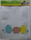 Blossoms & Blooms White Table Runner with Easter Eggs 13x36 in NWT