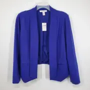 Women's Chico's Drape Front Long Sleeve Jacket Size 1 / Small NEW Purple Rapture