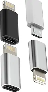 Adapter Micro USB Female to Lightning Male (Pack of 3) for Apple iPhone 14 13 12 11 Pro Max Cable Connector Charger Connector for iPad Jack Splitter Tablet Car Android Accessories Adapter
