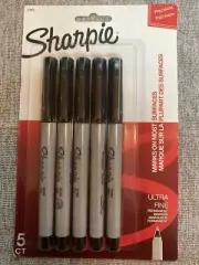 Sharpie Permanent Markers Ultra Fine Point Black 5 Pack