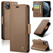 CaseMe iPhone 13 Pro Folio Wallet Case Cover Apple Side Closure 13Pro [Brown]
