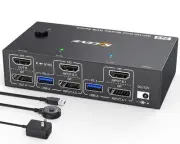 4K@144Hz KVM Switch 2 Monitors 2 Computers 8K@60Hz, HDMI and Displayport Dual...