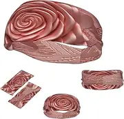 FJWSLCH Rose Gold Headbands for Women Men Non Slip Workout Sweatbands Adjustable Sports Hair Bands Elastic Head Bands Moisture Wicking Hairband for Running, Cycling, Yoga, Spa
