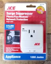 Sealed Ace Surge Suppressor Phone Fax Modem Network Protection 1080 Joules