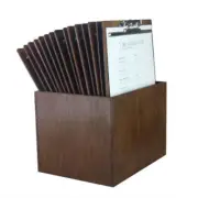 30x Menu Board Wooden A4 Size with Top Lever Clamp & Storage Box Set Food Wine
