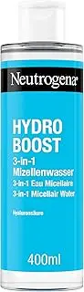 Neutrogena Hydro Boost Micellar Water, Effective Face Cleansing with Hyaluronic Acid, Gentle Makeup Remover, Moisturising Micellar Cleansing Water for All Skin Types (400 ml)