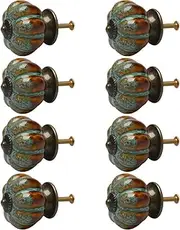 Ceramic Knob,Cabinet,Furniture Pull Handles,Door Pull,Drawer Pull Handle,8pcs Ceramic Knobs Vintage Knob Drawer Pumpkin Shaped Pull Handle Furniture Door Cabinet Cupboard Wardrobe Dresser Decorative