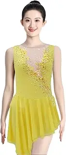 [Zagitova] Figure Skating Dress for Women, Girls' Sleeveless Ice Skating Dresses for Competition, Cheerleading Uniforms