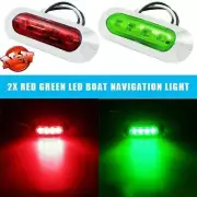 2pcs Red Green Boat Navigation LED Lights Stern Lights Boats Starboard Light 12V