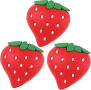 Yardenfun Charger Cord Saver 3 Pack Strawberry Cable Saver USB Wire Protector Fun Fruit Shape for Phone