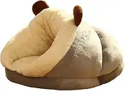 ShengQuanHao Cozy Nest for Cats and Dogs, Hooded Bed for Kittens and Puppies, Grey, L