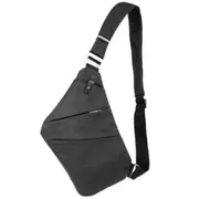 Outdoor Large Capacity Wear-Resistant Triangle Bag Slant Across Waterproof Single Shoulder Backpack (Black)