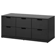 NORDLI chest of 6 drawers, anthracite, 120x54 cm