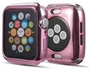 Metallic Rose Gold Electro Finish Case Flex Cover for Apple Watch Series 4, 44mm