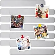 Blulu 12 Pcs 14 Inch Magnetic Strips with Adhesive Backing Magnetic Boards for Walls Metal Strips for Magnets Stainless Iron Board Bulletin Bar Home Office School