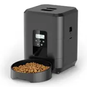 2L Automatic Wirelss Pet Feeders with Button Control for Cats and Dogs,Food Dispenser for Dry Food, Timed Cat Feeders with Memory Function,Black