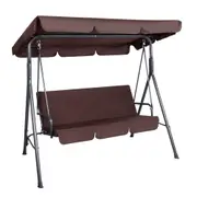 Outdoor Garden Hammock Swing 3 Seater Chair - Dark Brown