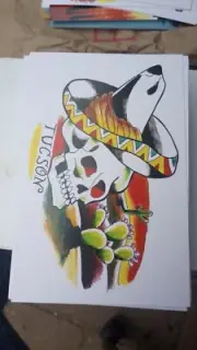 Old School Skull Post Card By Brandy Devoid