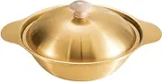 HAKIDZEL Stainless Steel Cooking Pot with Lid Ramen Hot Pot Portable Wok with Double Handles Versatile Metal Pan for Seafood and Stir Fry for Home and Restaurant Use