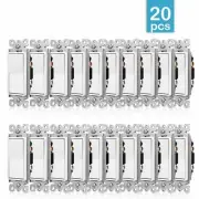 20PK Decorator Paddle Rocker Light Switch 120V/277V Single Pole ON/OFF White CUL