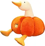 13.78'' Pumpkin Duck Plush Toy Cute Hugging Plush Pillow, Goose Stuffed Animal for Halloween Christmas Birthday Parties Decorate