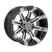 GTW Tempest 12x7 Golf Cart Wheel - Machined/Black (4/4) 3+4 [19-135]
