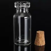 50x Mini Empty Glass Bottles Wishing Bottles Pendant Vials Jars + Cork Stopper