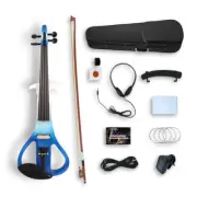 Advanced Electric Silent Violin 4/4 Size Blue 4 String Nice Tone Free Case