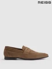 Reiss Stone Bray Suede Suede Slip On Loafers (N74797) | $360