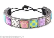 NEW JILZARA Handmade Clay Beads BLOSSOM MULTI COLOR Square Wrap Bracelet