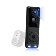 1080p Dual Camera Wireless Video Doorbell with Chime, 2.4G Wi-Fi, Color Night