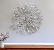 24" Contemporary Silver And Faux Crystal Bling Wall Decor