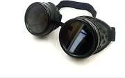 Wocst New Sell Vintage Steampunk Goggles Glasses Welding Cyber Punk Gothic (Black)