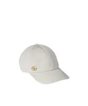 Wool baseball hat with Double G M white