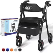 Walkers for Seniors,Foldable Walker with Seat,Rollator Walker with Durable Al...