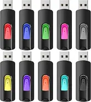 [RAOYI] 10Pcs 8GB USB Flash Drives Slide Retractable Memory Stick Bulk USB 2.0 Thumb Drive Jump Drive Zip Drive USB Sticks Data Storage Backup for PC Mac (8G, 10 Mixed Color)