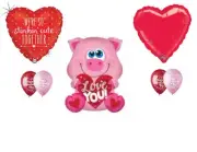 Pig Stinking Cute Valentine's Day Balloon Bouquet Party Balloons Decoration