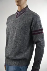 Tommy Hilfiger Lambs Wool Gray V Neck Sweater-XXLarge- NWT-Ret $89.00