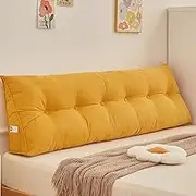 Wedge Headboard Pillow, Large Bolster Triangular Headboard Reading Pillow, Solid Color Positioning Bed Rest Cushion Daybed Backrest with Removable Cover (7 120cm)