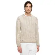 Replay Mens Crew Knitwear Acid Wash Knit Yellow