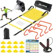 Agility Ladder Speed Training Equipment Set - Includes 20Ft Agility Ladder, Resi