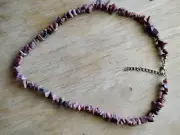 Pink Rhodonite Chip necklace genuine gemstones 18"-20" Handcrafted
