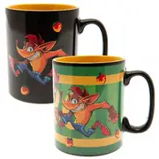 Crash Bandicoot Mega Heat Changing Mug Black/Orange/Green One Size