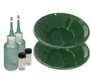 Sluice Monkey (2 Pack) 10" Green Gold pan panning kit with 3-oz Sniffer Bottles