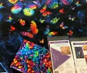 Timeless Treasures Butterfly Magic Hexified Panel Quilt Kit - with Ruler