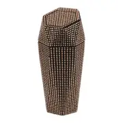 Car Trash Can Rhinestones Portable Car Cup Holder Trash Bin Champagne 1 Pcs
