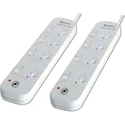 2PK Sansai 4-Way Individually Switched Power Board Overload/Surge Protection