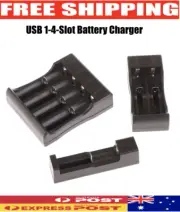 USB 1-4-Slot 18650 Battery Charger for 16340 14500 18650 Rechargeable Lithium