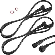 uxcell 2-Pack Waterproof Extension Cable, 3 Pin 3.28 Ft/1m Extension Cord Wire with 18AWG IP67 Male and Female Connectors for Outdoor Spotlights/LED Deck Lights [Black]